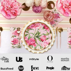 Pink Peonies Table Setting.-Sophistiplate Clearance