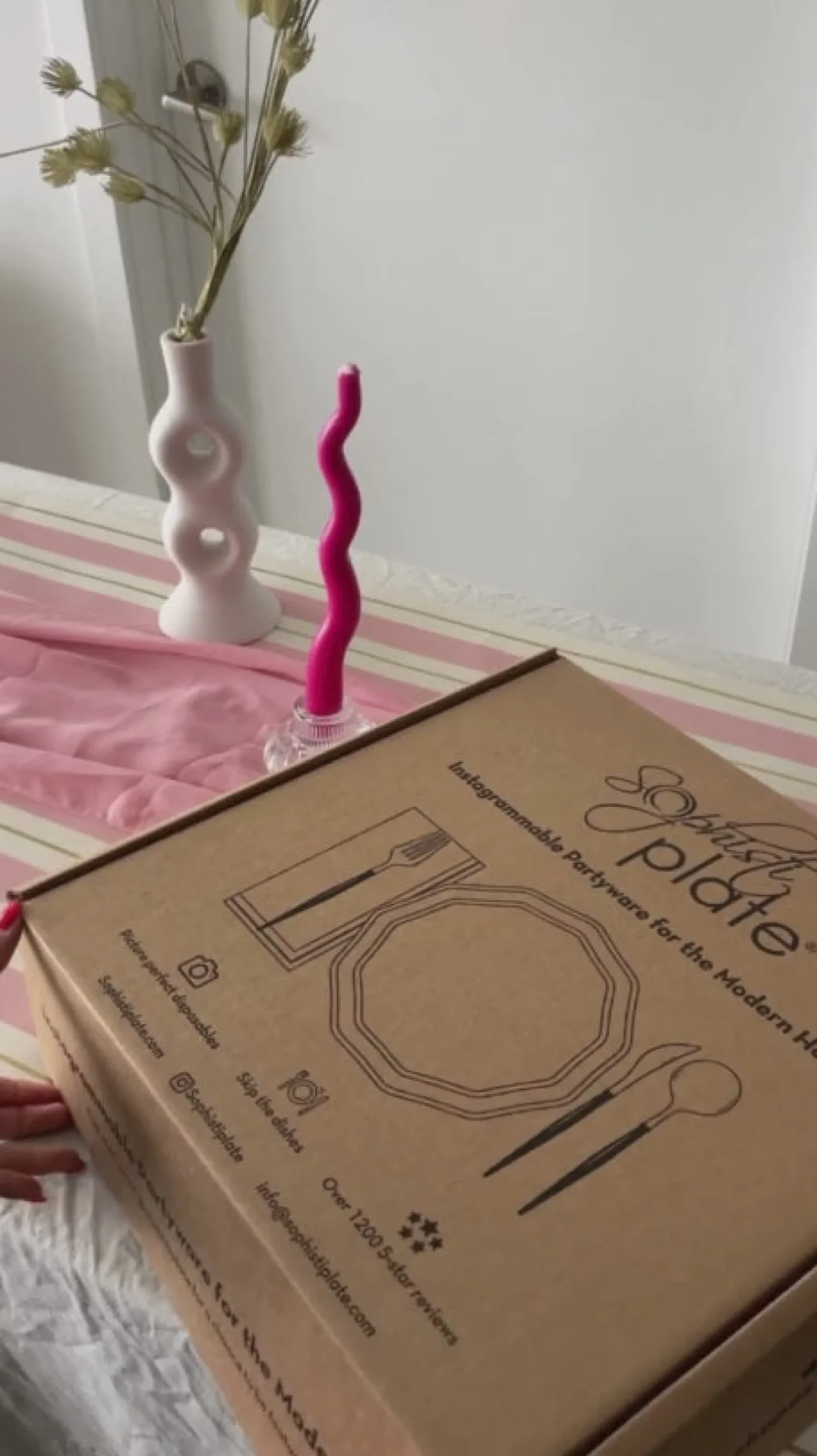 Pink Peonies Table Setting.-Sophistiplate Clearance