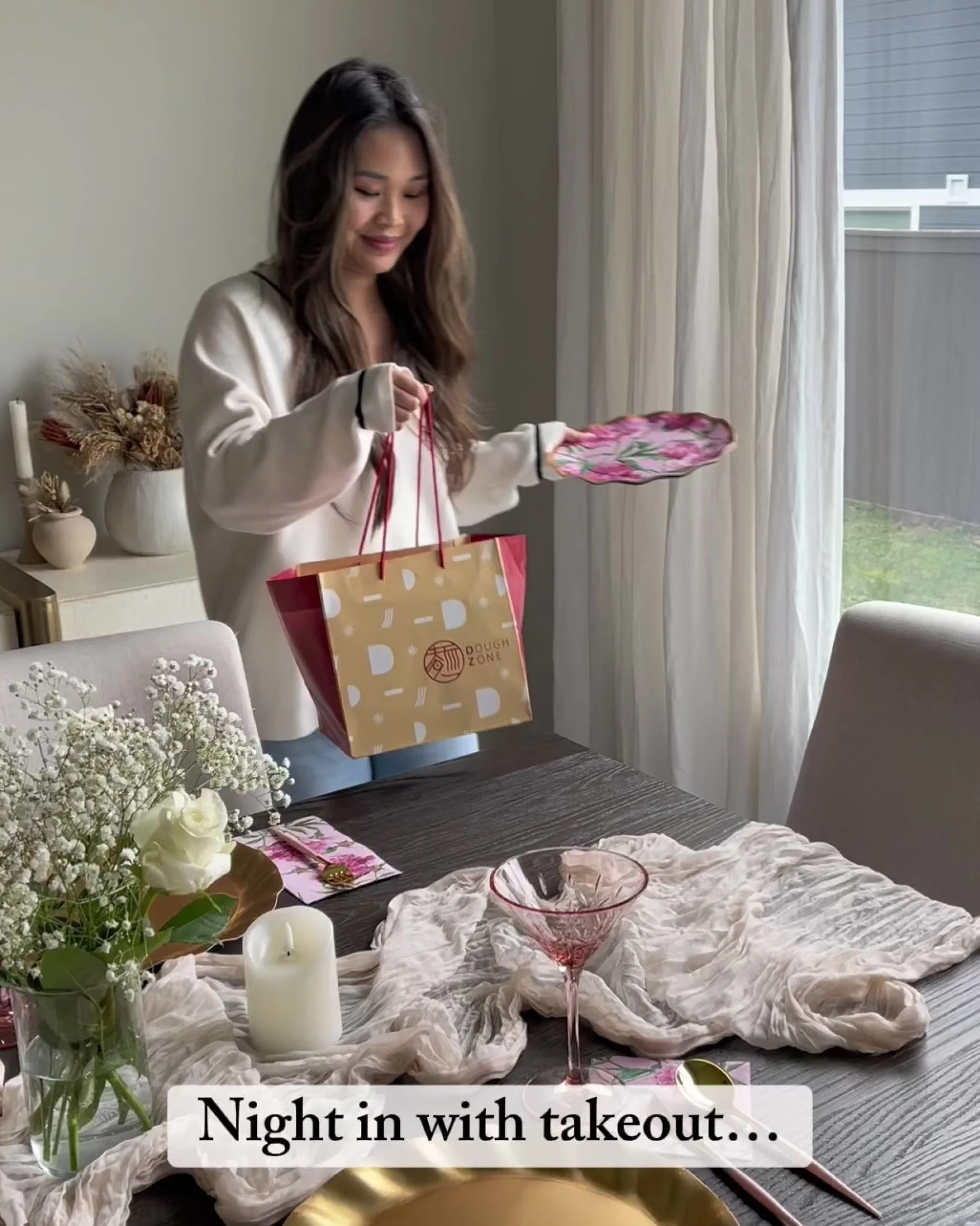 Pink Peonies Table Setting.-Sophistiplate Clearance