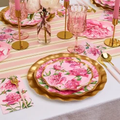 Pink Peonies Table Setting.-Sophistiplate Clearance