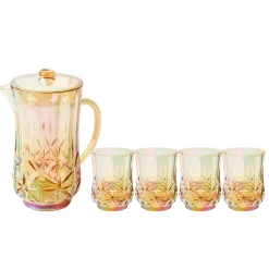 Pitcher & 4 Pack Short Tumblers | Classic | Gold-Sophistiplate LLC Discount