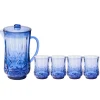 Pitcher & 4 Pack Short Tumblers | Classic | Blue-Sophistiplate Clearance