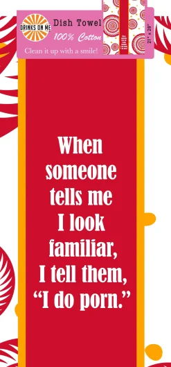 Porn Dish Towel-Drinks On Me New