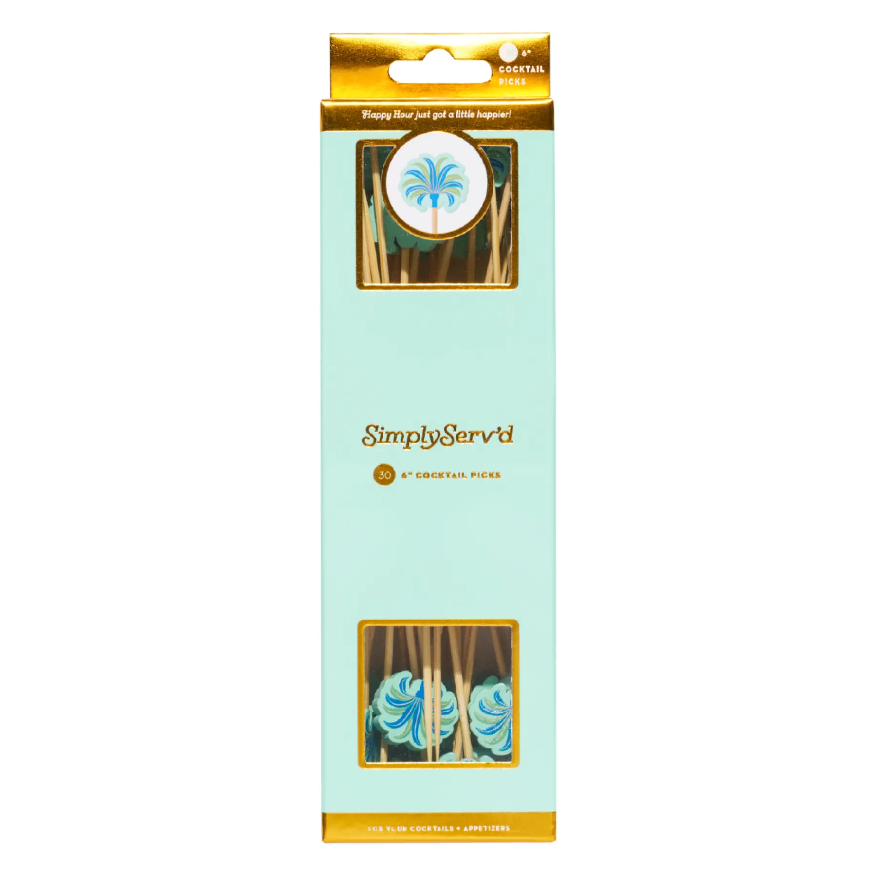 Preppy Palm Large Cocktail Picks/30pk-Simply Serv'd New