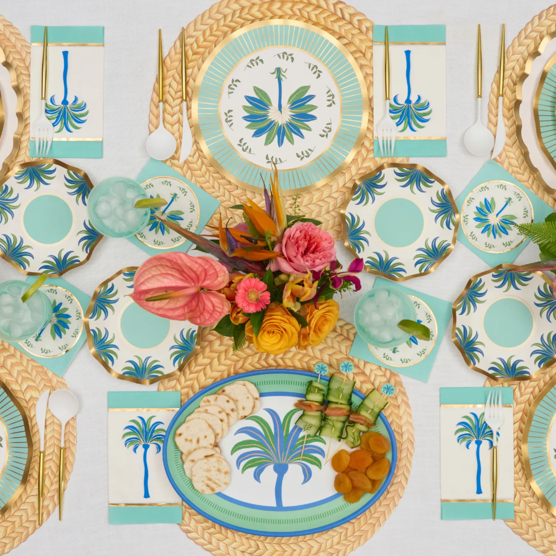 Preppy Palm Melamine Serving Platter-Sophistiplate Online