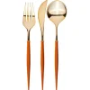 Pumpkin & Gold Bella Assorted Plastic Cutlery/24pc, Service for 8-Sophistiplate Clearance