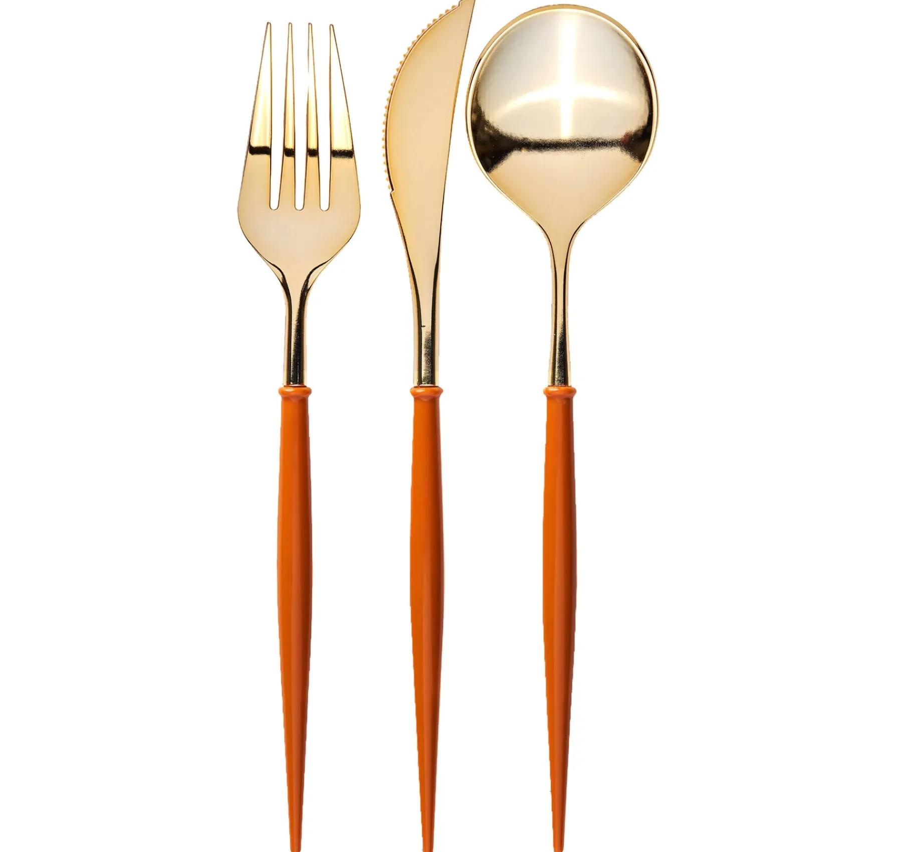 Pumpkin & Gold Bella Assorted Plastic Cutlery/24pc, Service for 8-Sophistiplate Clearance