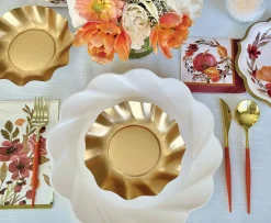 Pumpkin & Gold Bella Assorted Plastic Cutlery/24pc, Service for 8-Sophistiplate Clearance