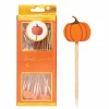 Pumpkin Large Cocktail Picks/30pk-Simply Serv'd Fashion