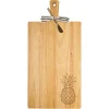 24" x 12" Rubber Wood Thick Handle Cutting Board | Pineapple-Maple Fashion