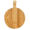 19" x 14" Rubber Wood Thick Handle Round Cutting Board-Maple Hot