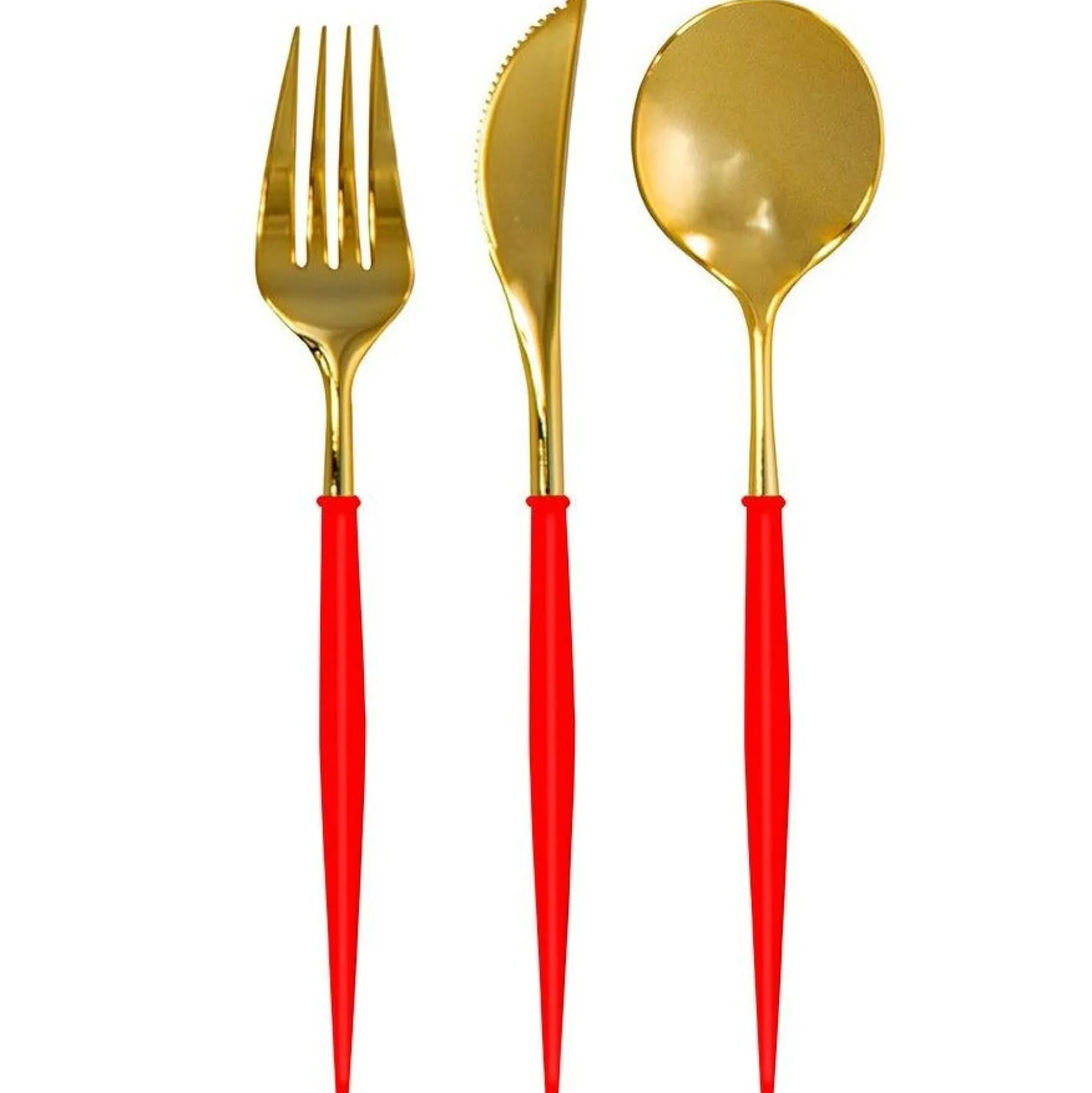 Red & Gold Bella Assorted Plastic Cutlery/36pc, Service for 12-Sophistiplate Hot
