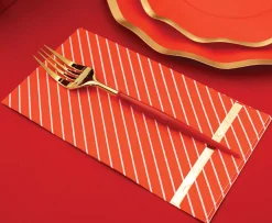 Red & Gold Bella Assorted Plastic Cutlery/36pc, Service for 12-Sophistiplate Hot