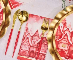 Red & Gold Bella Assorted Plastic Cutlery/36pc, Service for 12-Sophistiplate Hot