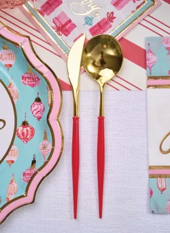 Red & Gold Bella Assorted Plastic Cutlery/36pc, Service for 12-Sophistiplate Hot