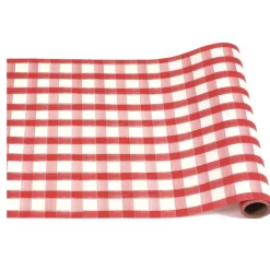 Red Painted Check Runner - 20" x 25'-Hester u0026 Cook Outlet
