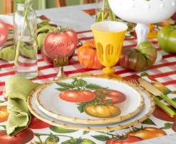 Red Painted Check Runner - 20" x 25'-Hester u0026 Cook Outlet