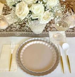 Royal Peacock Table Setting - Brown & Cream-Sophistiplate Online