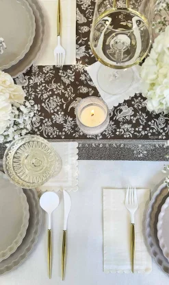 Royal Peacock Table Setting - Brown & Cream-Sophistiplate Online