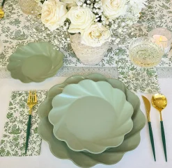 Royal Peacock Table Setting - Sage-Sophistiplate Discount