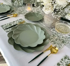 Royal Peacock Table Setting - Sage-Sophistiplate Discount