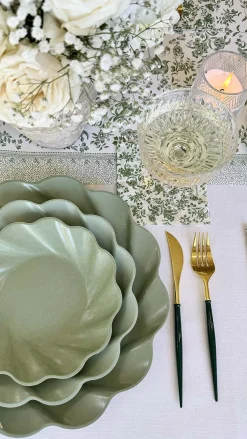 Royal Peacock Table Setting - Sage-Sophistiplate Discount