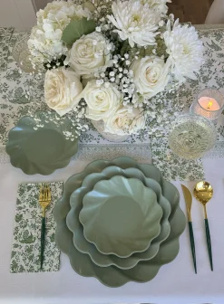 Royal Peacock Table Setting - Sage-Sophistiplate Discount