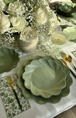 Royal Peacock Table Setting - Sage-Sophistiplate Discount