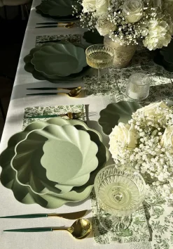 Royal Peacock Table Setting - Sage-Sophistiplate Discount