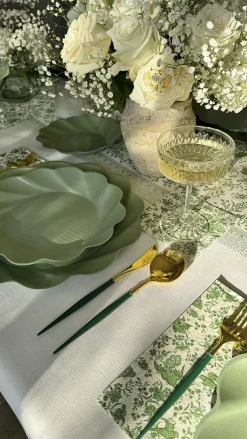 Royal Peacock Table Setting - Sage-Sophistiplate Discount