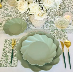 Royal Peacock Table Setting - Sage-Sophistiplate Discount