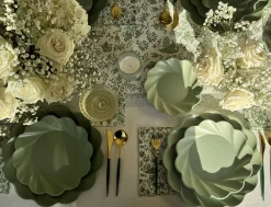 Royal Peacock Table Setting - Sage-Sophistiplate Discount