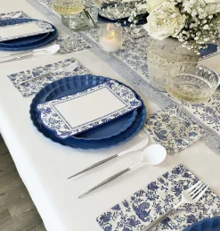 Royal Peacock Table Setting - French Blue-Sophistiplate Clearance