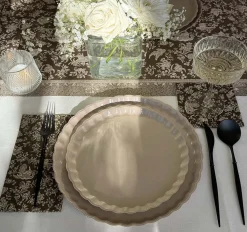 Royal Peacock Table Setting - Brown-Sophistiplate Online