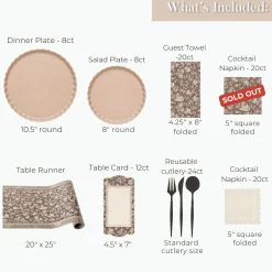 Royal Peacock Table Setting - Brown-Sophistiplate Online