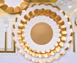Salad Plate Gold & White/8 pkg-Sophistiplate Best