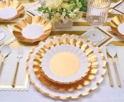 Salad Plate Gold & White/8 pkg-Sophistiplate Best