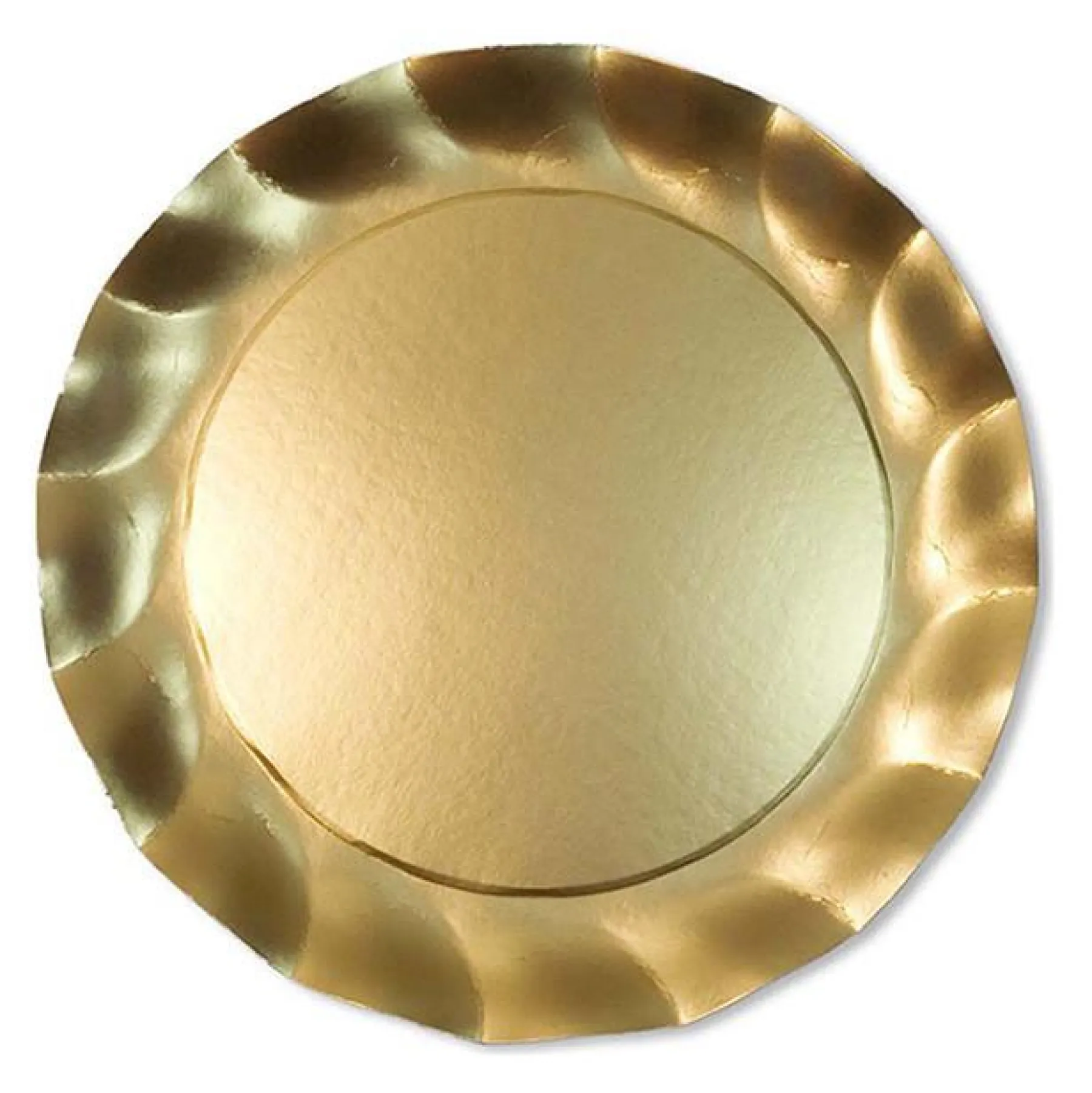 Satin Gold Wavy Paper Charger/8pk-Sophistiplate Outlet