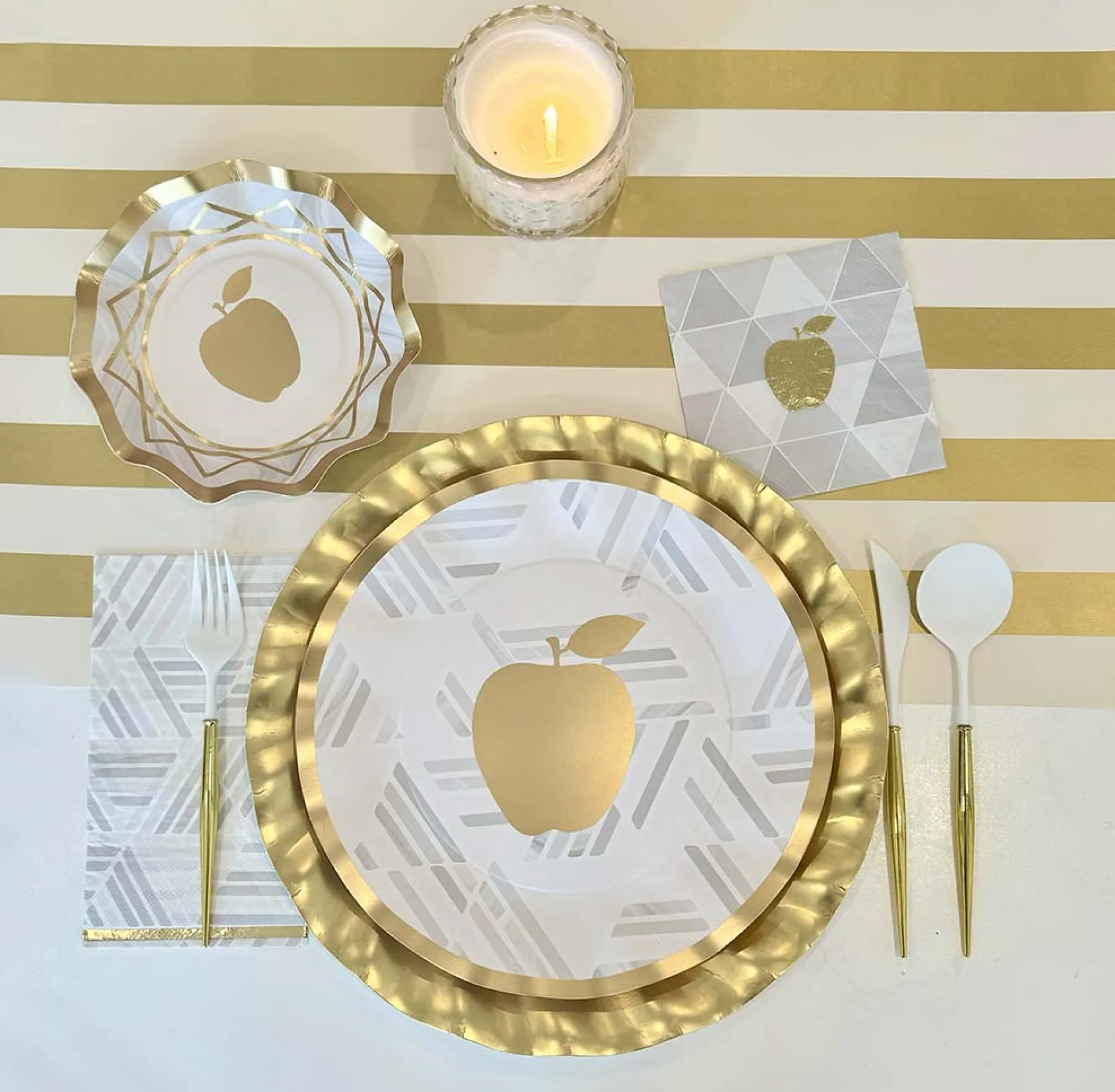 Satin Gold Wavy Paper Charger/8pk-Sophistiplate Outlet