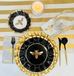 Satin Gold Wavy Paper Charger/8pk-Sophistiplate Outlet