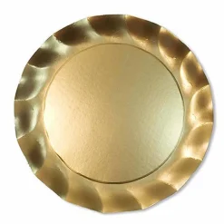 Satin Gold Wavy Paper Dinner Plates/8pk-Sophistiplate Clearance