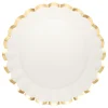 Scalloped Charger Plate Gold & White, 8 pkg-Sophistiplate New