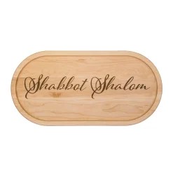 Shabbat Shalom - Oval Wood Cheeseboard 20 x 9"-Maple Fashion