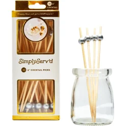 Silver 6 Inch Wood Party Pick/30pk - Gift Box-Simply Serv'd Hot