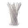 Silver Chevron Paper Cocktail Straw/25pk - Gift Box-Simply Serv'd Clearance
