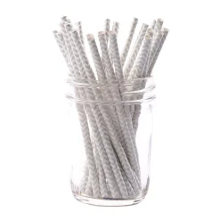 Silver Chevron Paper Cocktail Straw/25pk - Gift Box-Simply Serv'd Clearance