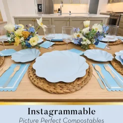 Simply Eco Compostable Table Setting - Sky Blue-Sophistiplate Discount