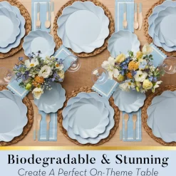 Simply Eco Compostable Table Setting - Sky Blue-Sophistiplate Discount