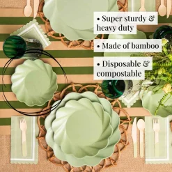 Simply Eco Salad Plate- Sage/8pk-Sophistiplate Fashion
