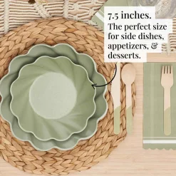 Simply Eco Salad Plate- Sage/8pk-Sophistiplate Fashion